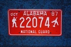 1987 ALABAMA NATIONAL GUARD License Plate