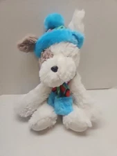 HugFun Int. St. Jude White & Gray Dog Puppy Plush Stuffed Toy Winter Hat & Scarf