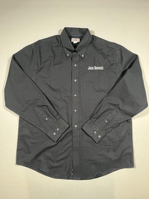Jack Daniels Shirt Mens Large Black Cutter & Buck Button Down Long Sleeve  Logo | eBay