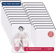 23 Pack Shoe Bags for Travel, 11.8" x 15.7" Waterproof Travel Shoe Bags for Pack