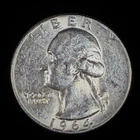 1964 Washington Quarter 90% Silver $0.25 FV Circulated Pre-1965 US Coin - 21-73