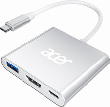Acer USB C to HDMI Adapter, 4K USB C Hub with 100W PD, USBA 3.0 Port, HDMI to US