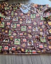 Womens Scrub Top Lot Of 2 Size 3XL Fall Thank...