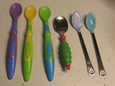 Munchkin Gerber Baby Toddler Youth Set Spoons Lot of 6 Used Infant Kids Plastic