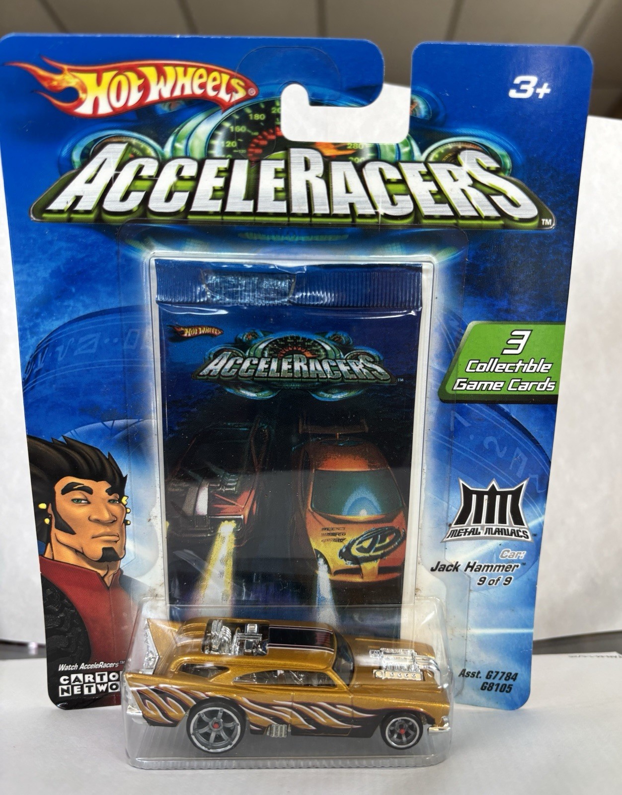 Hot Wheels Acceleracers 2004 Metal Maniacs Jack Hammer #9/9 DAMAGED CARD *READ*