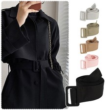 Unisex Trench Coat Belt Wraparounds Waist Overcoat Jacket Belt Tie Replace,Black