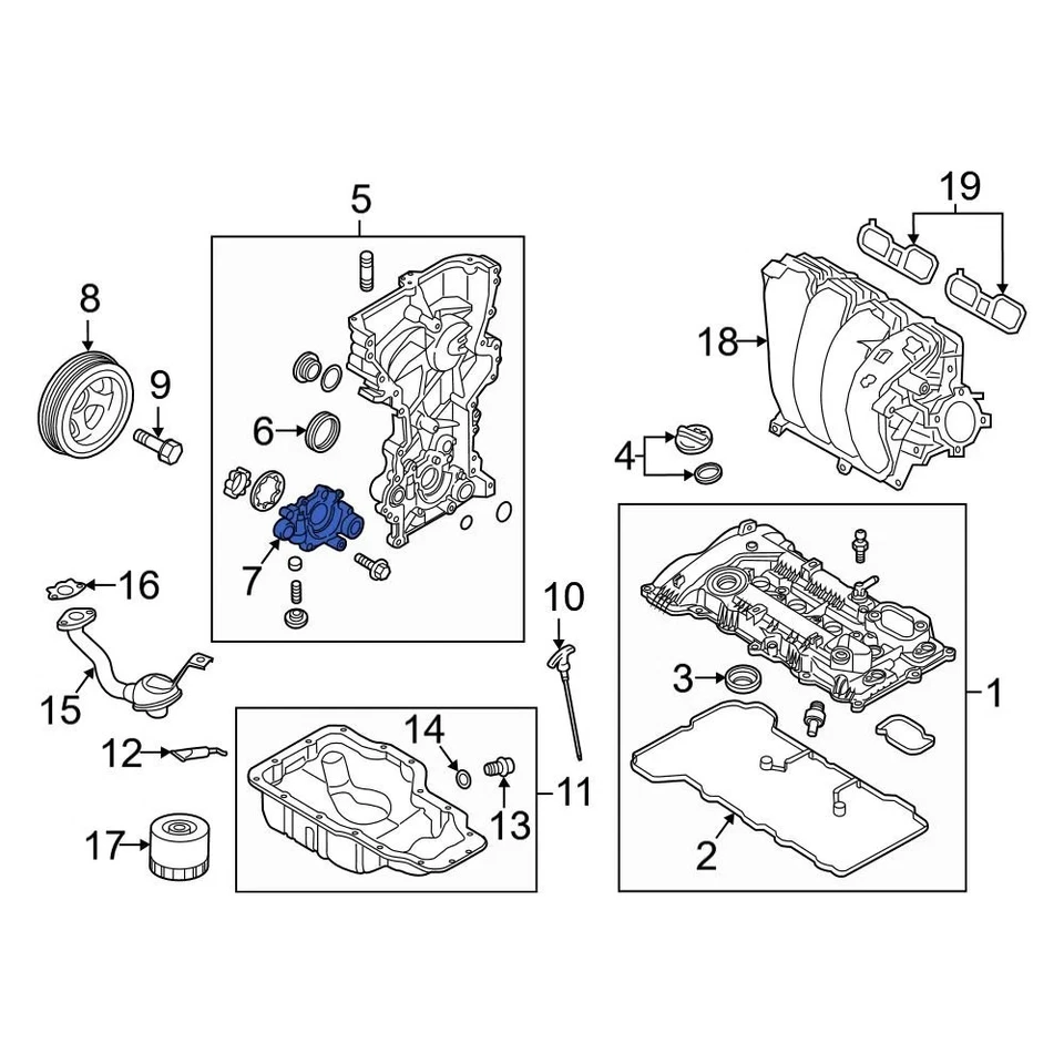 For Kia Soul EV 2015-2019 Kia 213502E350 Engine Oil Pump Foto 2 de 4