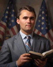 Charlie Kirk MAGA Christian Oil Painting Style Print AI Generated 8X10 Print