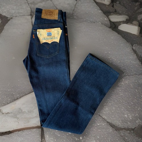 Vintage Levis 716 Jeans 26 Blue Dark Wash Bootcut Student Denim Non Selvedge NWT - Picture 1 of 10