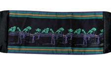 VTG Cummerbund Golf Theme 1990 s Black Purple Embroidered