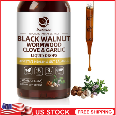 #ad #ad 60ML Lukaree Black Walnut Drops Wormwood Clove Garlic Detox Digestion Immune $13.50