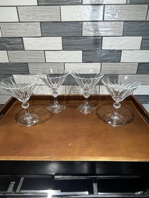 Set Of 4 Pasabahce Diamond Steelite International 8 oz. Martini Glasses 6  B23