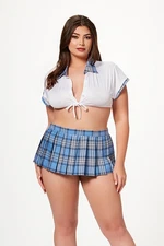 Seven ’til Midnight Queen Cute School Girl Costume Top Skirt Set Blue