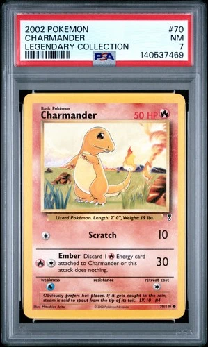 2002 POKEMON LEGENDARY COLLECTION #70 CHARMANDER PSA 7