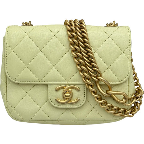 CHANEL Matelassé Mini Flap Bag Goatskin Shoulder Bag AS2790 #OKB1187