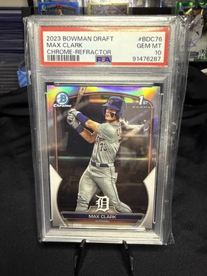 2023 Max Clark Bowman Draft Refractor 1st PSA 10 Tigers