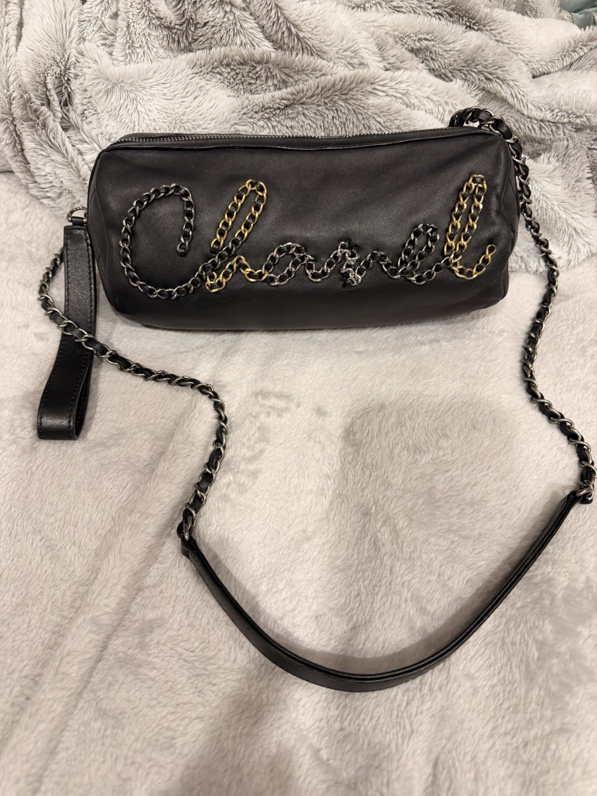 chanel Calfskin 20s Signature bowling bag