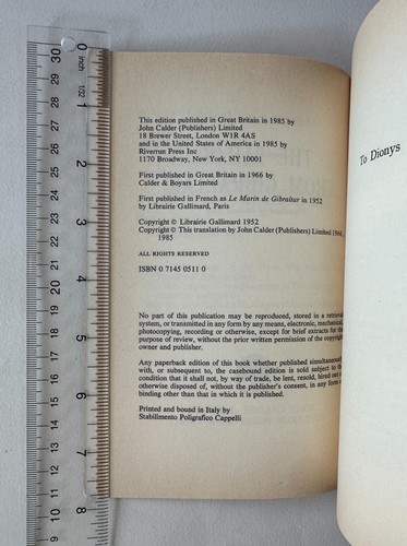 MARGUERITE DURAS The Sailor from Gibraltar | 1985 Trade Paperback - Picture 8 of 8