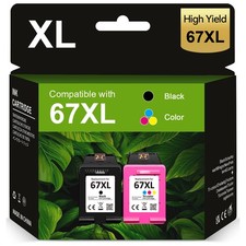 67XL Ink Cartridge for HP 67 Ink Deskjet 2700 2755 2855 4152 4155 Envy 6055 6455