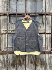 1970s Denim Sears Roebuck Sherpa Lined Vest With Ford Patch Men’s Xl Vintage