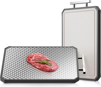Large Stainless Steel Cutting Board with Anti-Scratch Grid Design, Dishwasher Sa