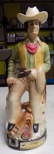 Jim Beam Collectible Decanter Empty Cowboy on fence