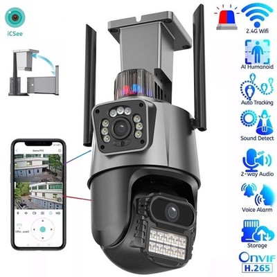 8MP HD FUNK WLAN WIFI IP NETZWERK CAMERA Outdoor AUßEN ÜBERWACHUNGSKAMERA 4K DHL