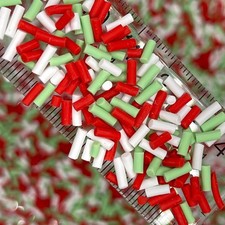 FAKE Light Green Christmas Polymer Clay Sprinkle Pieces Mix NOT EDIBLE D11-18