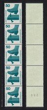 Germany Protruding nail in plank 50pf Coil strip 1971 MNH SG#1602