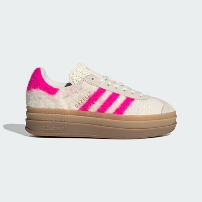 adidas Originals GAZELLE BOLD JS3908 Cream White Shock Pink Gold Metallic