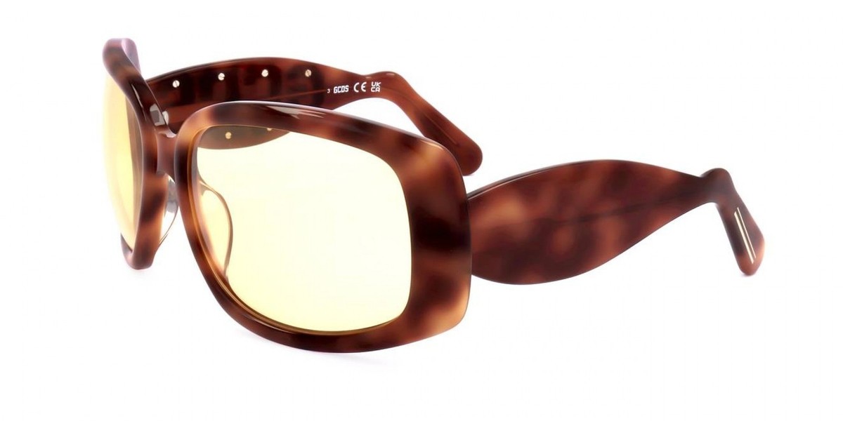 GCDS Brown Plastic  Sunglasses GCDS Sunglasses GD0015 52N 57mm Luxury Brown Square Green - main image 4