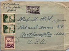 GOLDPATH: Poland cover 1947 to USA airmail CV899_P22