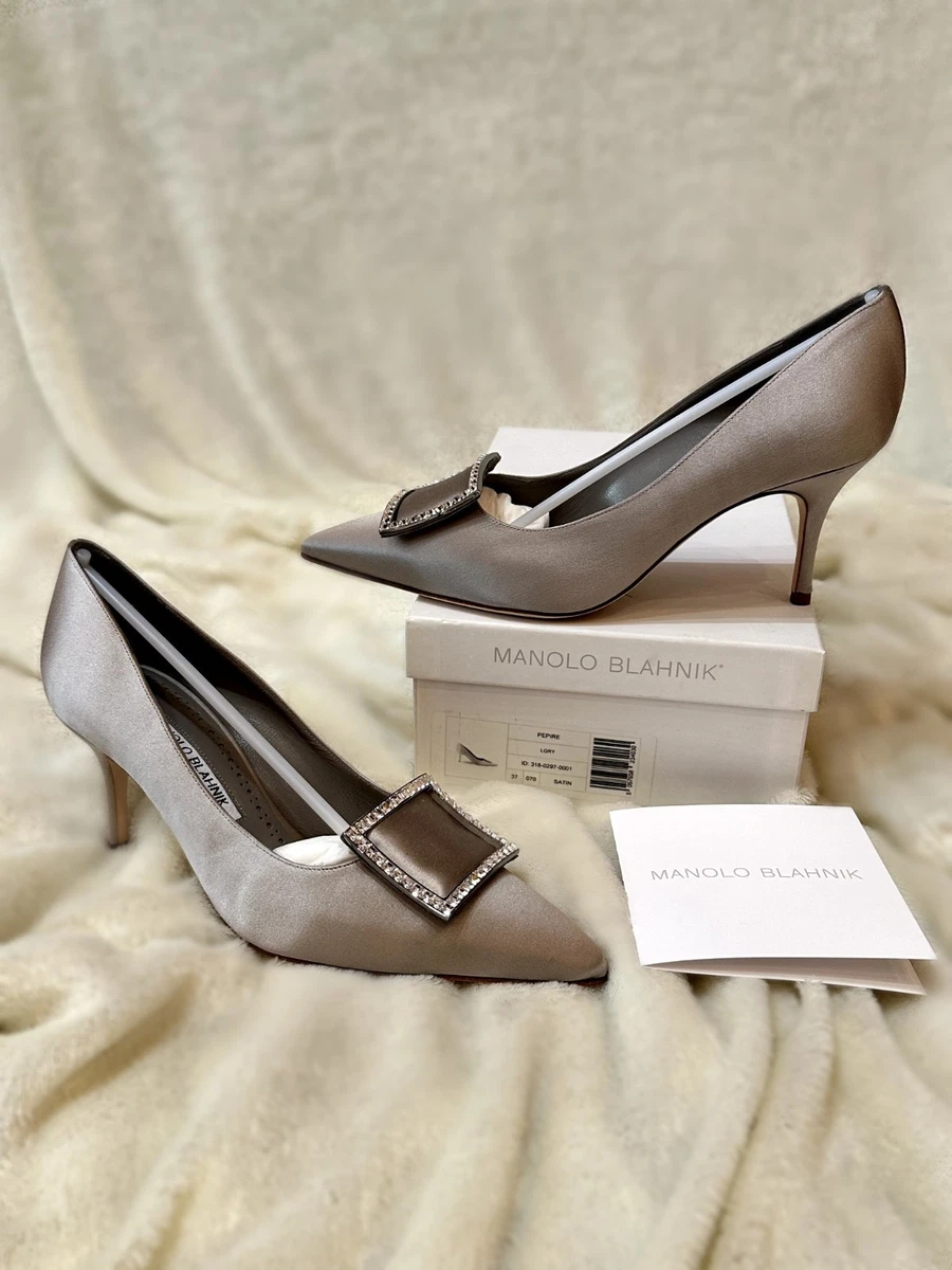 MANOLO BLAHNIK シルバー パンプス　7センチ　37 1/2 Manolo Blahnik Silver Shoes for Women for sale | eBay