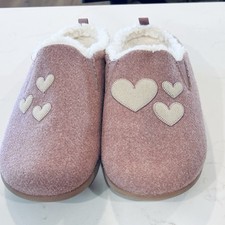 Spenco Evie Heart Slippers Woman  s Size 9B Dark Rose Slip On Mules