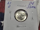 1951 D Roosevelt Dime BU 90% Silver 10c  "FREE SHIPPING"
