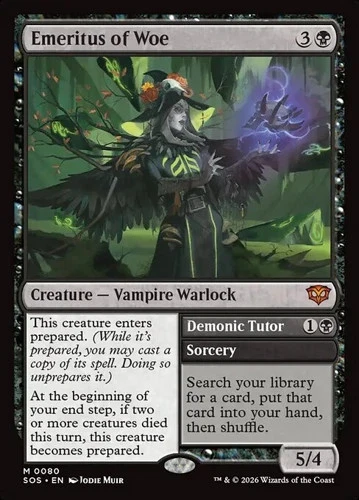 1x Emeritus of Woe // Demonic Tutor - Foil NM Eng MTG - Secrets of Strixhaven