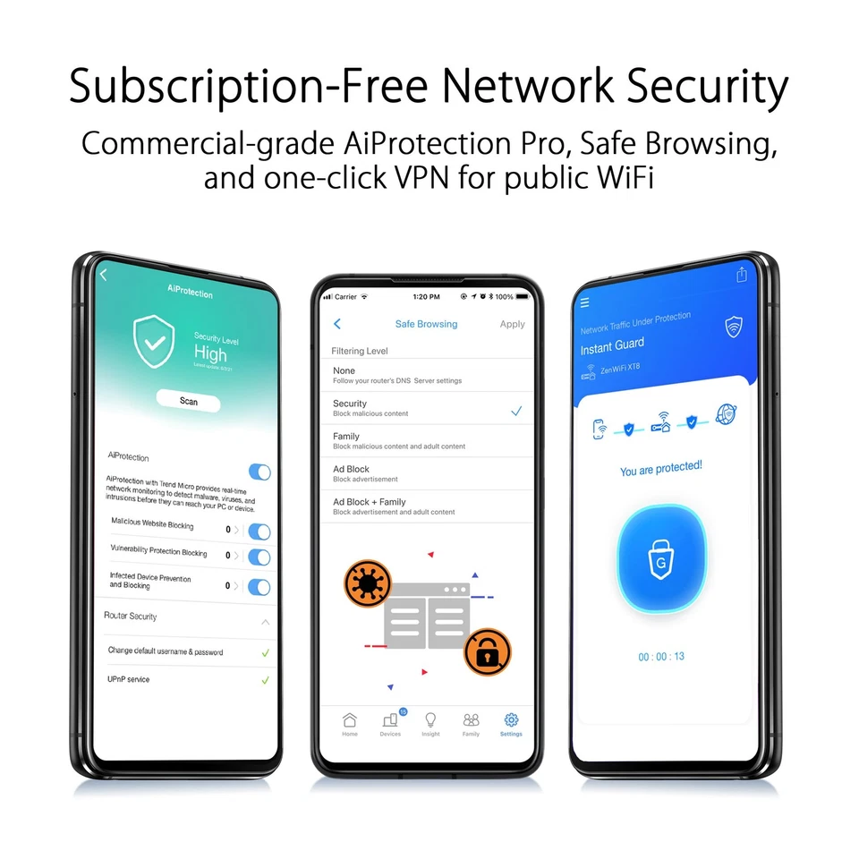 ASUS ZenWiFi AX Tri-Band Mesh WiFi Router 6600Mbps WiFi 6 Black - Image 3 of 4