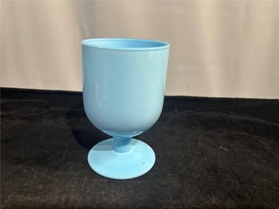Vintage Morgantown Bristol Blue Opaline Footed Stem Tumbler 4 3/4''