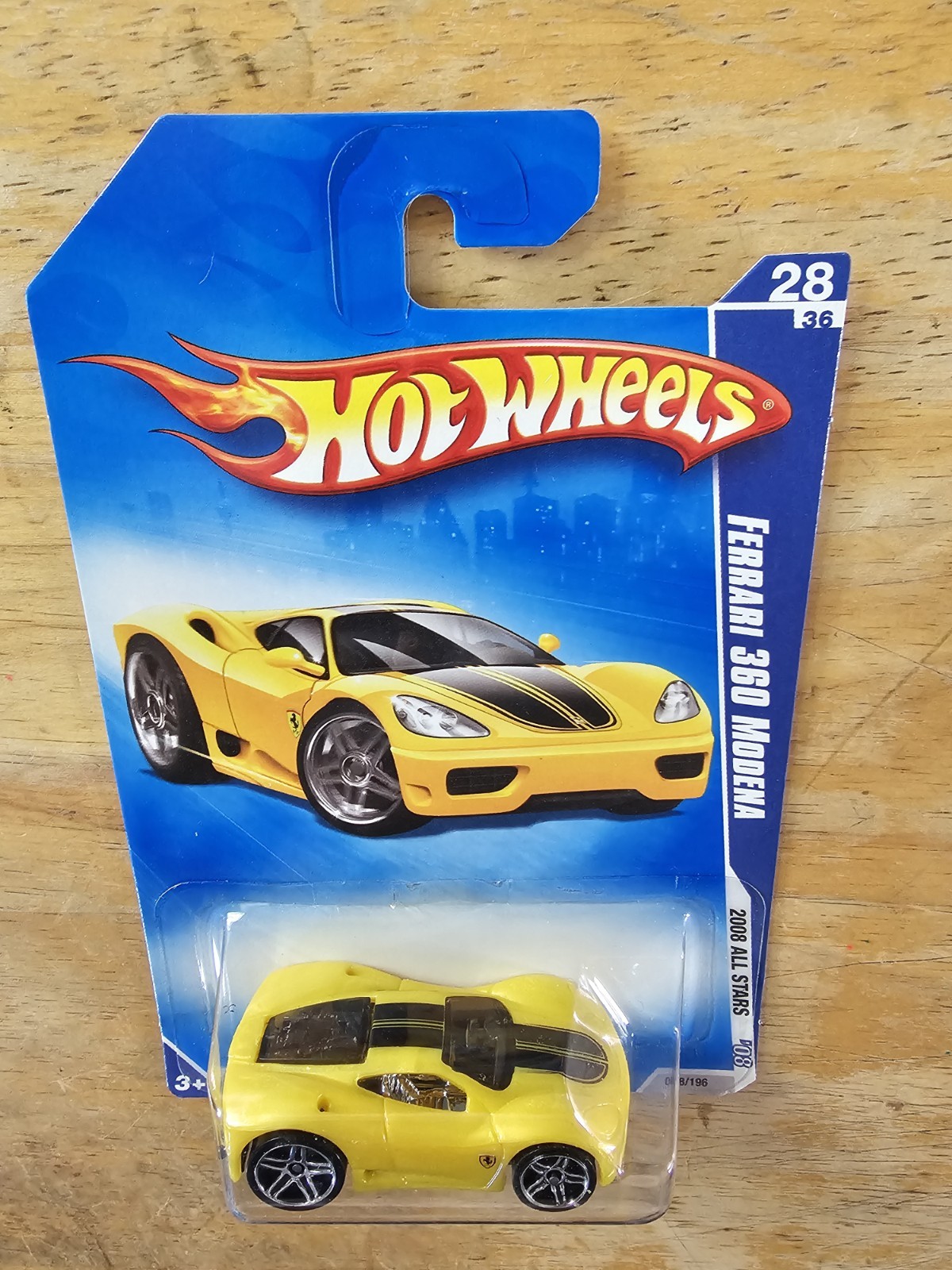 Hot Wheels Ferrari 360 Modena, Yellow; 2008 All Stars Series 28/36