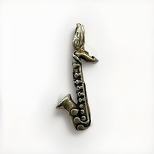 Marked 925 69 Silver Jazz Saxophone Charm Pendant