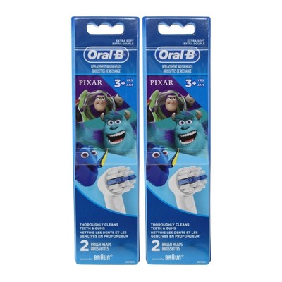 2-Pack Oral-B Kids Extra Soft Replacement Brush Heads, Pixar Favorites, 2 Count