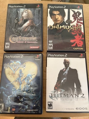 New Listing4 Game PS2 Lot Castlevania: Lament of Innocence Onimusha Hitman 2 Kingdom Hearts