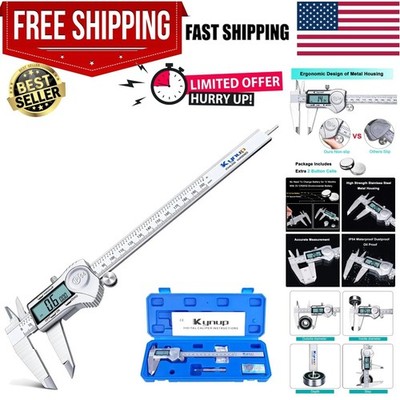 Multi-Function 8 Inch Digital Caliper -  Splash-Proof & Easy Unit Switch