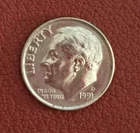1991 D  Roosevelt Dime - Actual coin - Free shipping.
