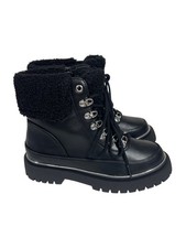 Dolce Vita Chiara Sherpa Combat Boots Girls Size 3 Black