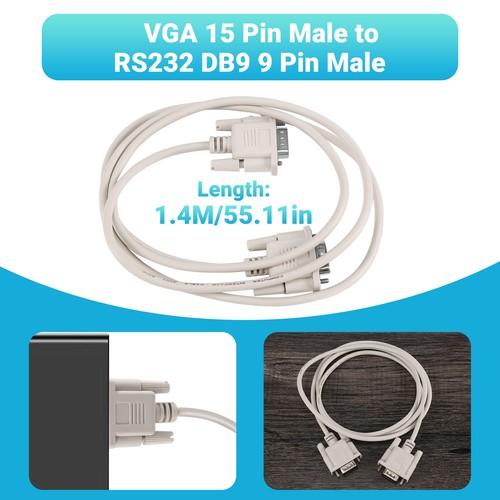 1.4M RS232 DB9 9 Pin Stecker auf VGA Video 15 Pin Stecker Adapter Kabel hel9595 - Afbeelding 7 van 7