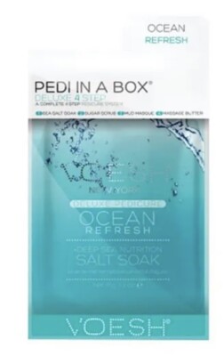 Voesh 4 Step Pedi in einer Box & Extras UK Brandneu im Karton Ocean Refresh (andere Geschmacksrichtungen verfügbar)