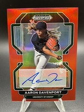 2022 Prizm Draft Picks Baseball Base Auto Red #PDP218 Aaron Davenport 06/50