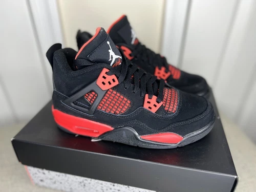 Air Jordan 4 Retro Red Thunder GS |Größe 6Y / 7,5W| 408452-016 *SCHNELLER VERSAND - Bild 2 von 5