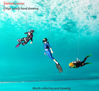 1:64 Painted Figure Mini Model Miniature Resin Diorama Toy Diving Equipment Lady